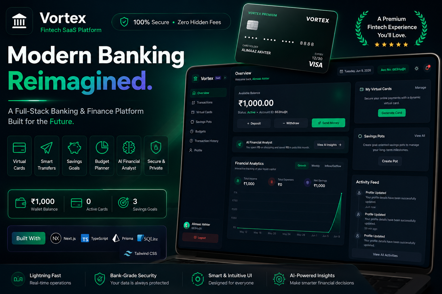 Vortex Bank — Enterprise Fintech SaaS
